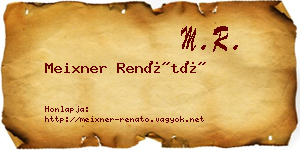 Meixner Renátó névjegykártya